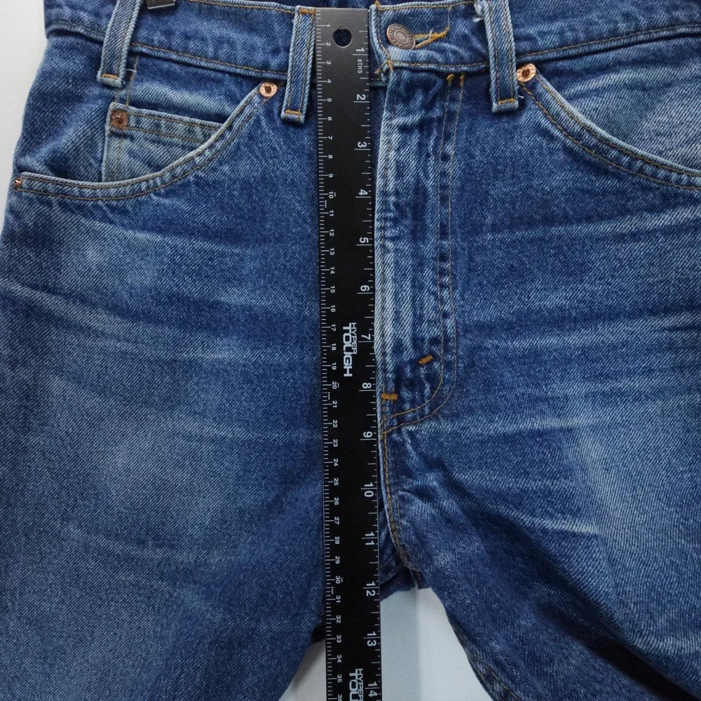VTG Y2K Levi 517 Mens 32x24 Blue Orange Tab Straight Leg Jeans USA Made Fade